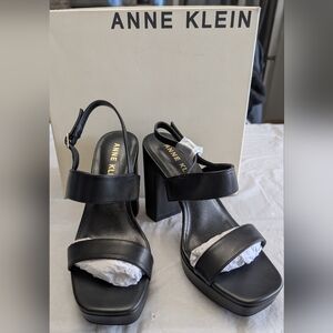 Anne Klein Black Block Heel Sandals